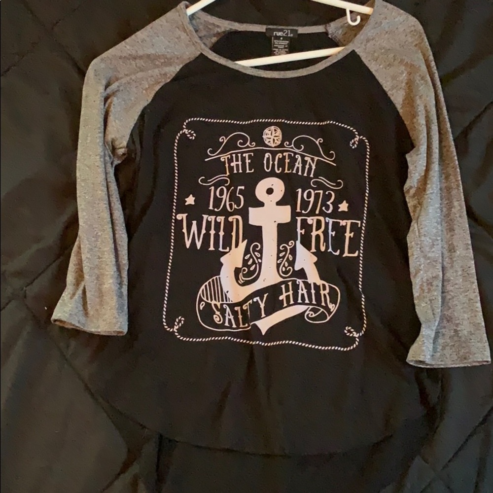 a 3/4 sleeve t-shirt